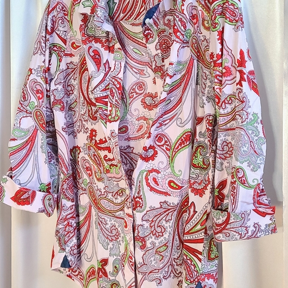 Paperwhite Top paisley pink red size 10 - Picture 1 of 4
